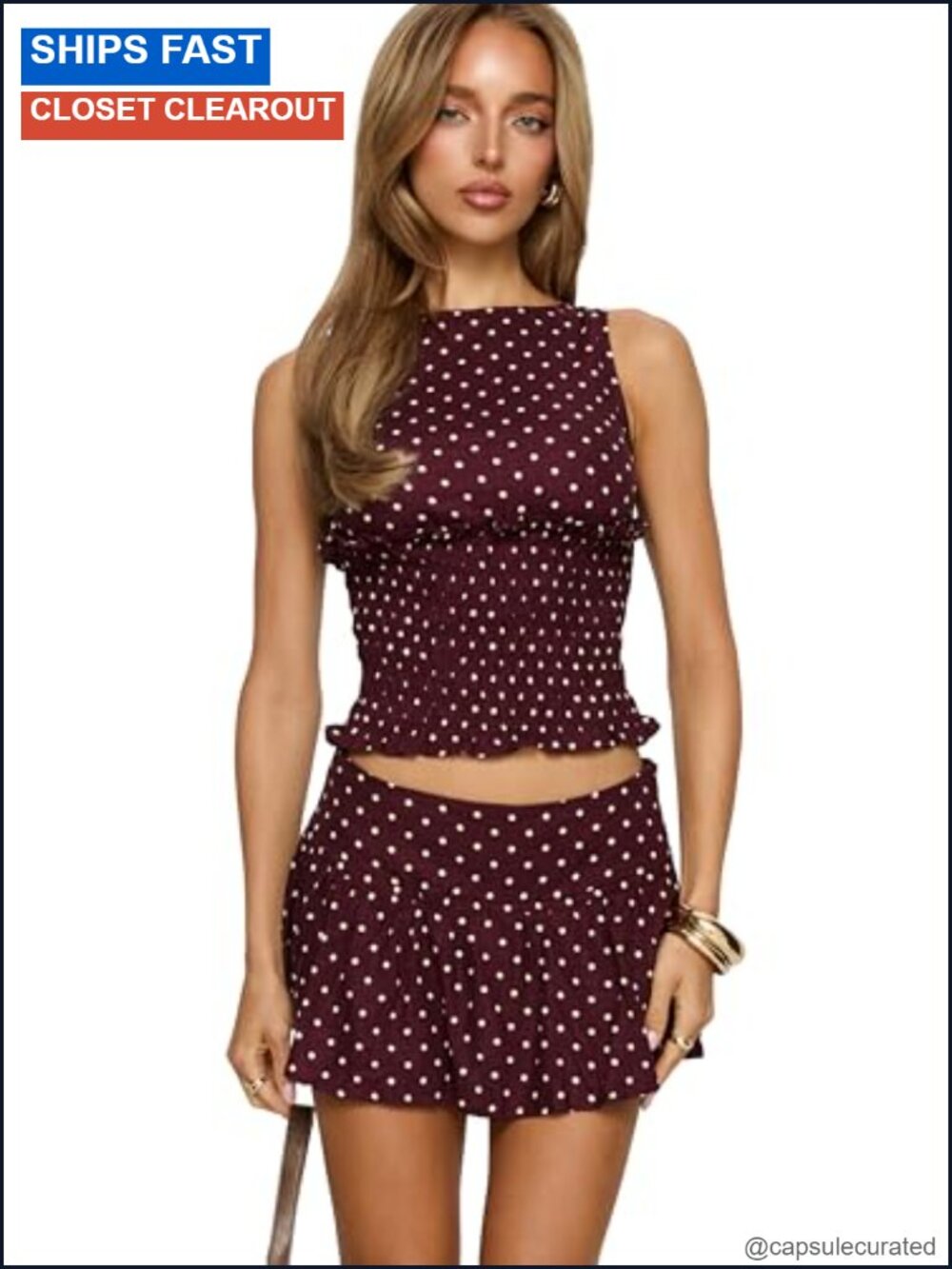 Linen Blend Frill Skort with Polka-Dot Print, Built-in Shorts, Lined